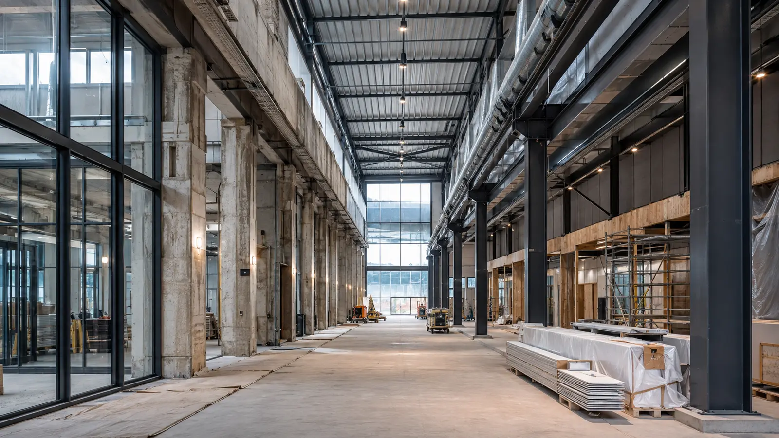 Modern industrial construction and renovation project